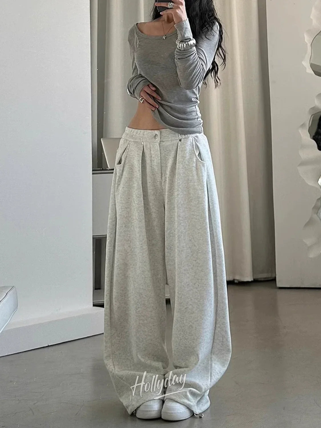 Aanya Retro Wide-Leg Sports Pants