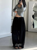 Aanya Retro Wide-Leg Sports Pants M / Black