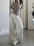 Aanya Retro Wide-Leg Sports Pants S / White