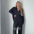 LaPose Fashion - Fabian Pleated Set - Casual Sets, Clothing, Fall22, Loungewear Set, Matching Sets, Outfit Sets, Sets, Two Piece Sets