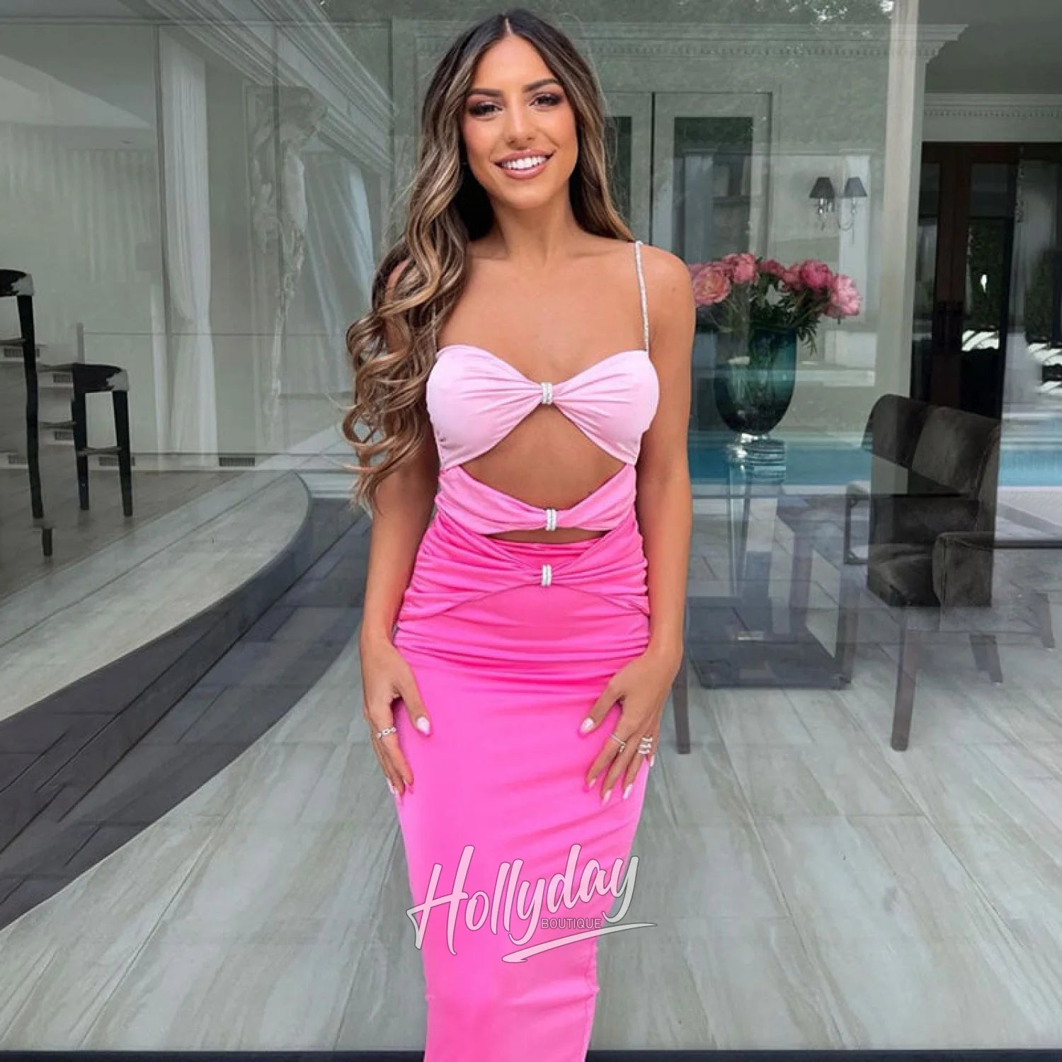 LaPose Fashion - Sheryl Maxi Dress - Backless Dresses, Bodycon Dresses, Clothing, Cut-Out Dresses, Dresses, Elegant Dresses, Formal Dress