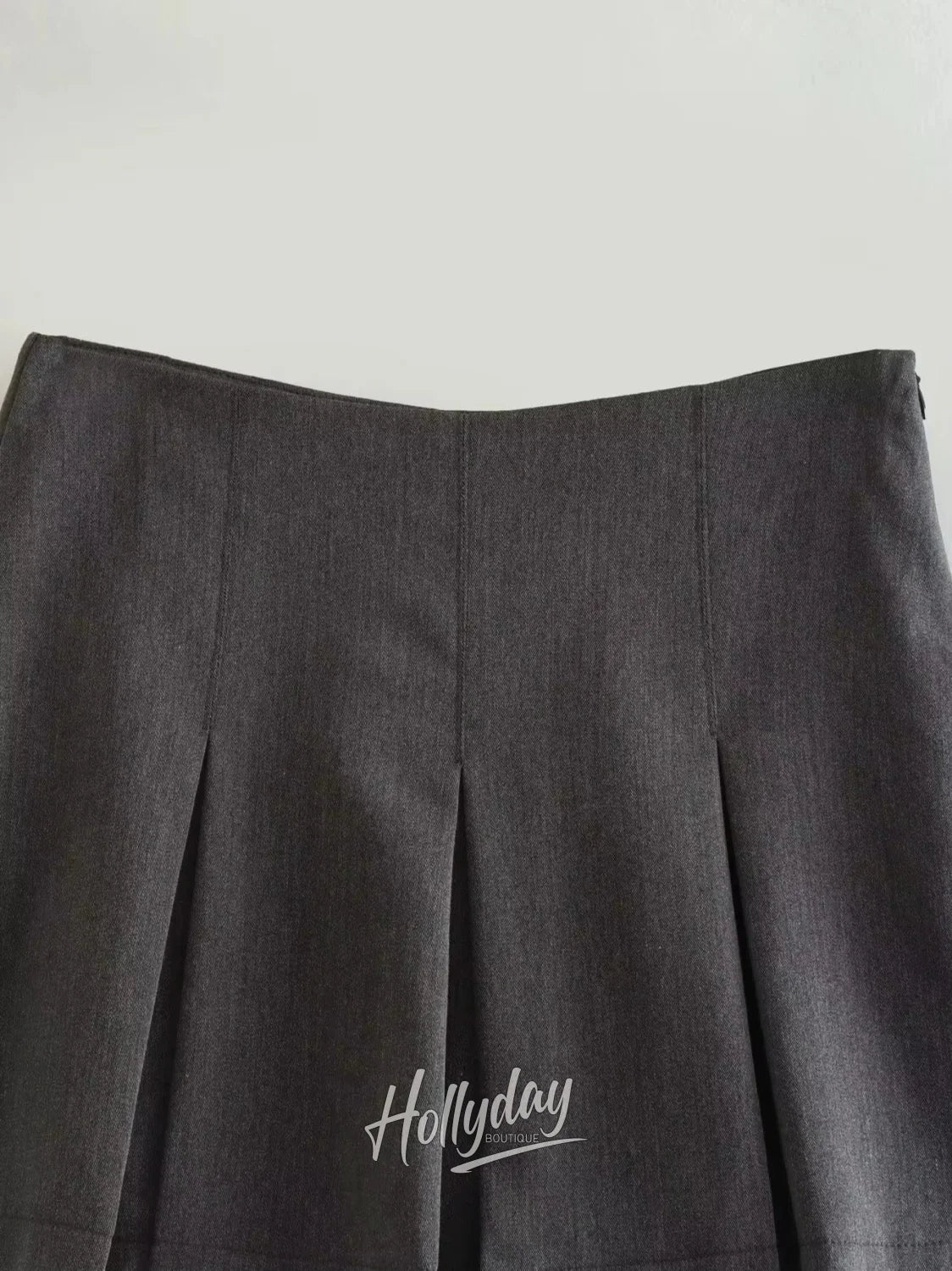 Ava Grey Pleated Mini Skirt