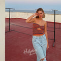 LaPose Fashion - Serra Striped Knit Top - Clothing, Cut-Out Tops, Knitted Tops, Sleeveless Tops, Strapless Tops, Striped Tops, Summer Clothes,