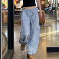 LaPose Fashion - Nell Low Waist Baggy Pants - Bottoms, Cargo Pants, Clothing, Loose Pants, Pants, Trousers