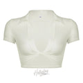 Cleo Mesh See-Through Twist Top White / S