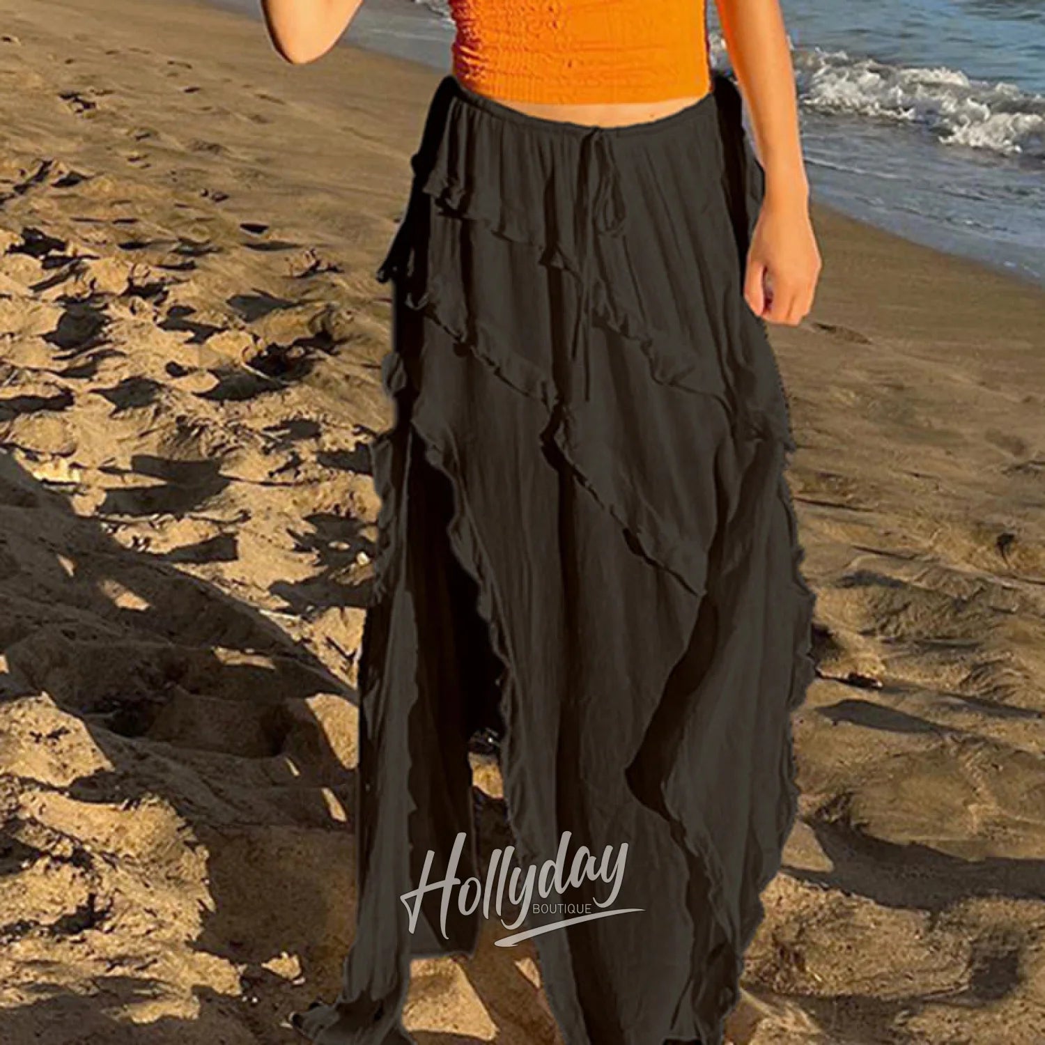 Fatma Ruffle Maxi Skirt Alees Fashion aleesfashion.com