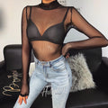 LaPose Fashion - Neala Mesh Bodysuit - Bodysuits, Clothing, Long Sleeve Tops, Mesh Tops, Sexy Clothes, Sexy Tops, Tops, Yk2 Clothes