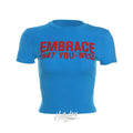 Embrace That You-Ness Print Slim T-Shirt S / Blue