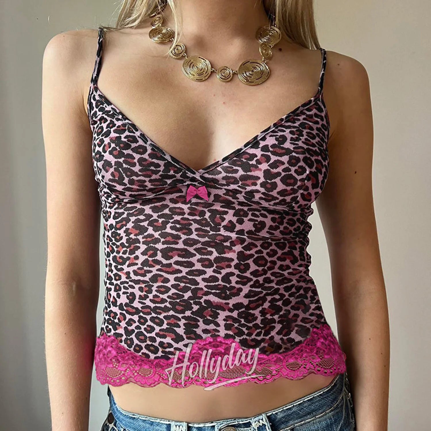 Faith Leopard Mesh Tank Top Hollyday Boutique