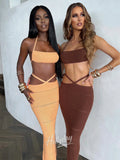 LaPose Fashion - Mysha Knit Skirt Set - Backless Dresses, Beach Clothes, Beach Dresses, Casual Sets, Clothing, Dresses, Knitted Clothes, Kni