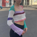 LaPose Fashion - Paula Knit Sweater - Crop Tops, Knit Top, Knitted, Long Sleeve Tops, Sweater, Tops, Tops/Sweatshirts