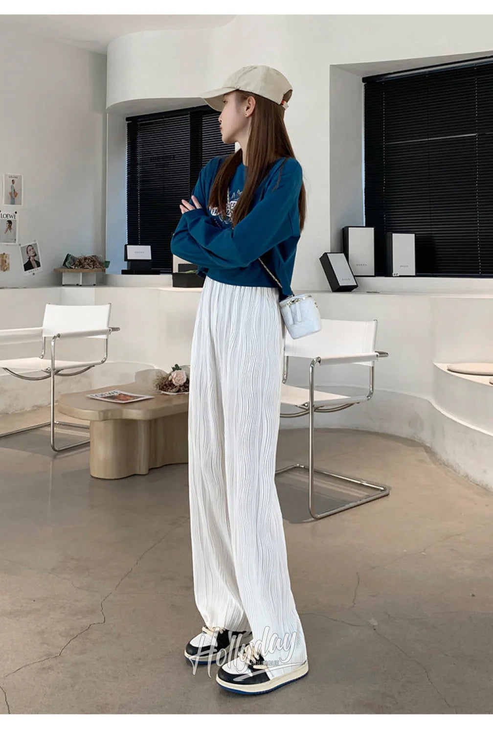 LaPose Fashion - Filomena Ruched Pants - Bottoms, Casual Pants, Clothing, Collab.Jan, Fall22, Home2, Loose Pants, Pants, Straight Pants