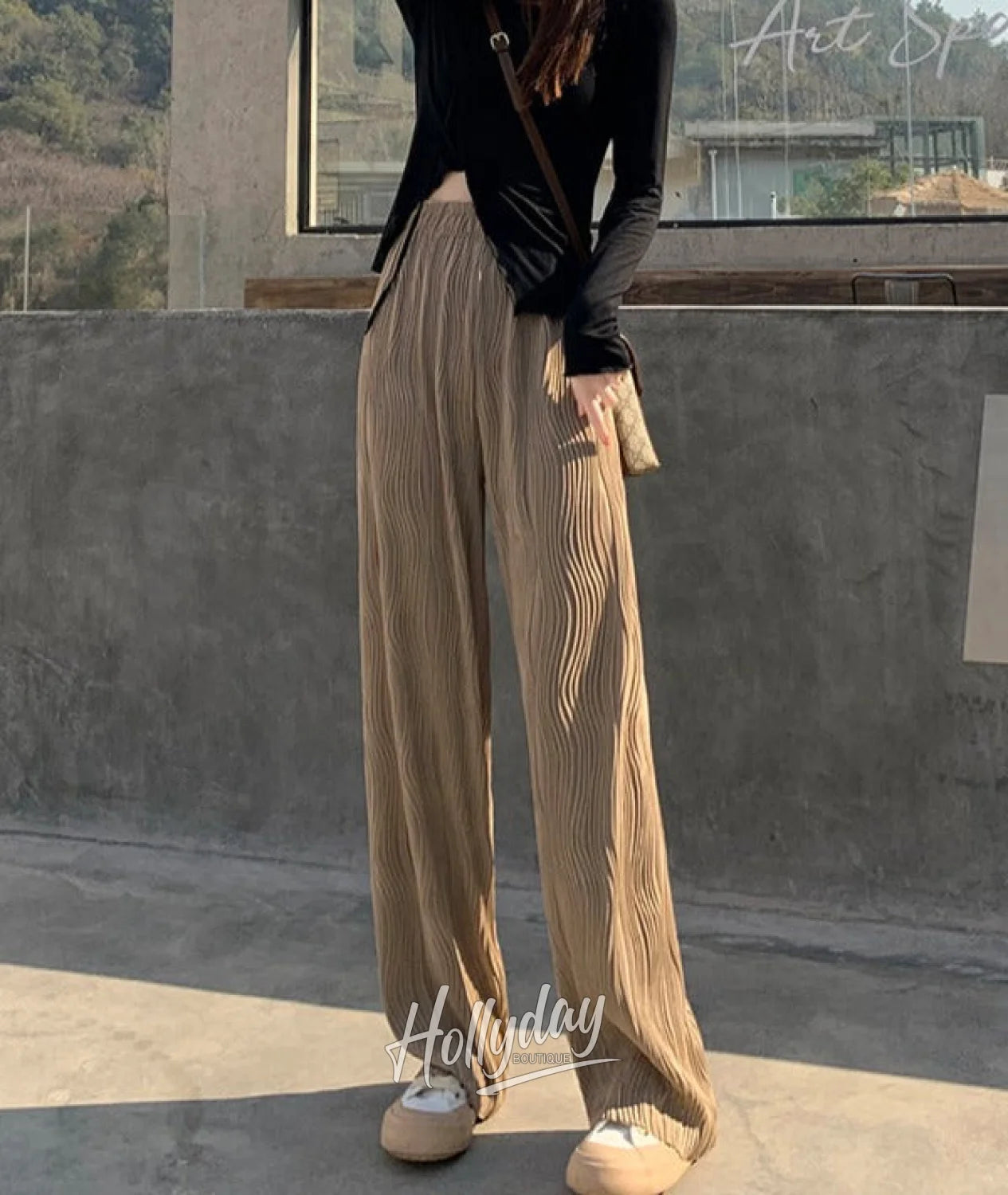 LaPose Fashion - Filomena Ruched Pants - Bottoms, Casual Pants, Clothing, Collab.Jan, Fall22, Home2, Loose Pants, Pants, Straight Pants