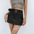 LaPose Fashion - Joelle Short Skirt - Bottoms, Cargo Skirts, Clothing, Mini Skirts, Short Skirts, Skirts