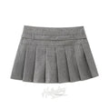 Natalia Belted Pleated Mini Skirt