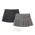 Natalia Belted Pleated Mini Skirt