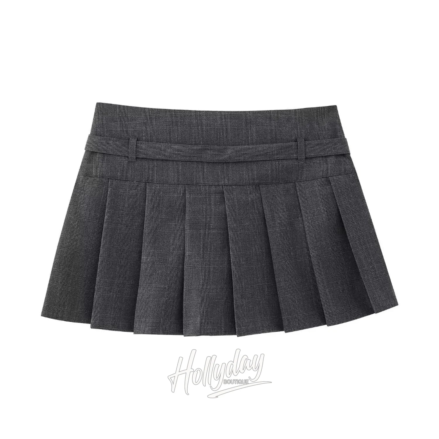 Natalia Belted Pleated Mini Skirt