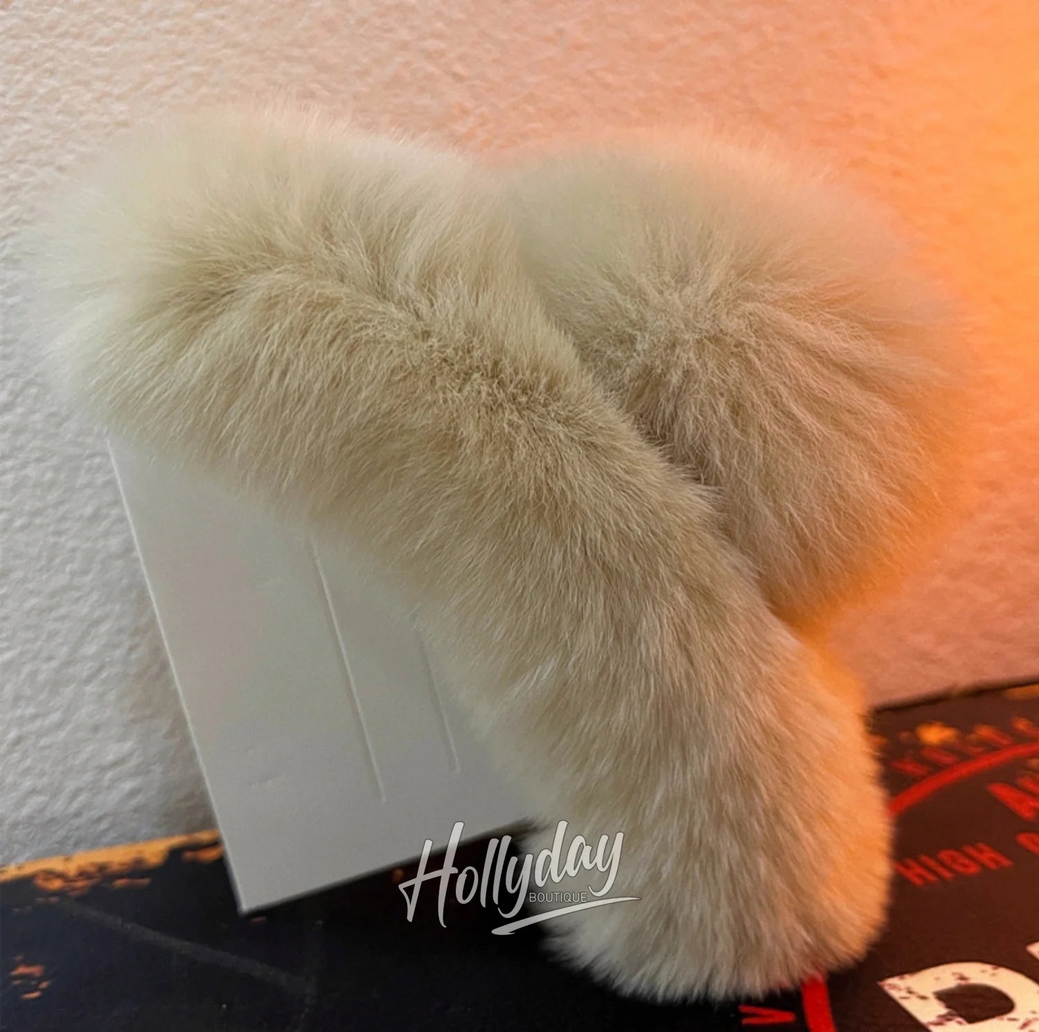 Pippa Faux Fur Hair Clip Beige