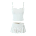 Kior Pleated Mini Skirt Set Alees Fashion aleesfashion.com