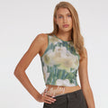 LaPose Fashion - Ophelia Printed Top - Clothing, Crop Tops, June22collab, Sleeveless Tops, Tank Tops, Tops