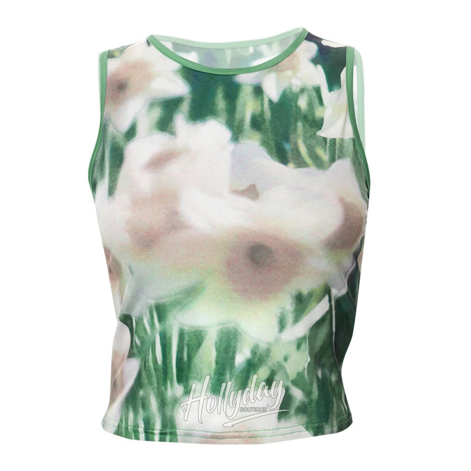 LaPose Fashion - Ophelia Printed Top - Clothing, Crop Tops, June22collab, Sleeveless Tops, Tank Tops, Tops