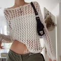 LaPose Fashion - Nadege Knit Sweater - Clothing, Crochet Tops, Fall22, Knitted Tops, Long Sleeve Tops, Sweater, Tops