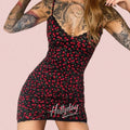 LaPose Fashion - Ala Cherry Print Mini Dress - Basic Clothes, Clothing, Daytime Dresses, Dresses, Going Out Dresses, Lace Dresses, Mini Dresses, Pr