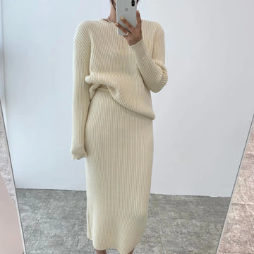 LaPose Fashion - Stansie Knit Skirt Set - Autumn Clothes, Casual Sets, Clothing, Fall Clothes, Knitted Dresses, Knitted Sets, Knitted Skirts, 