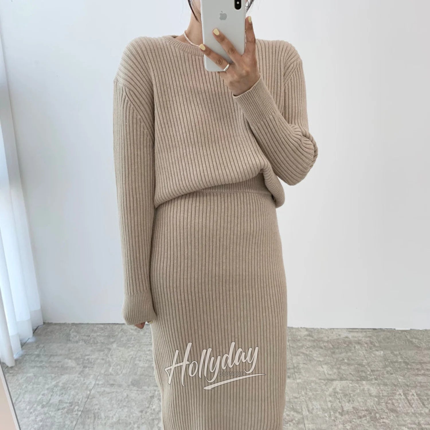 LaPose Fashion - Stansie Knit Skirt Set - Autumn Clothes, Casual Sets, Clothing, Fall Clothes, Knitted Dresses, Knitted Sets, Knitted Skirts, 