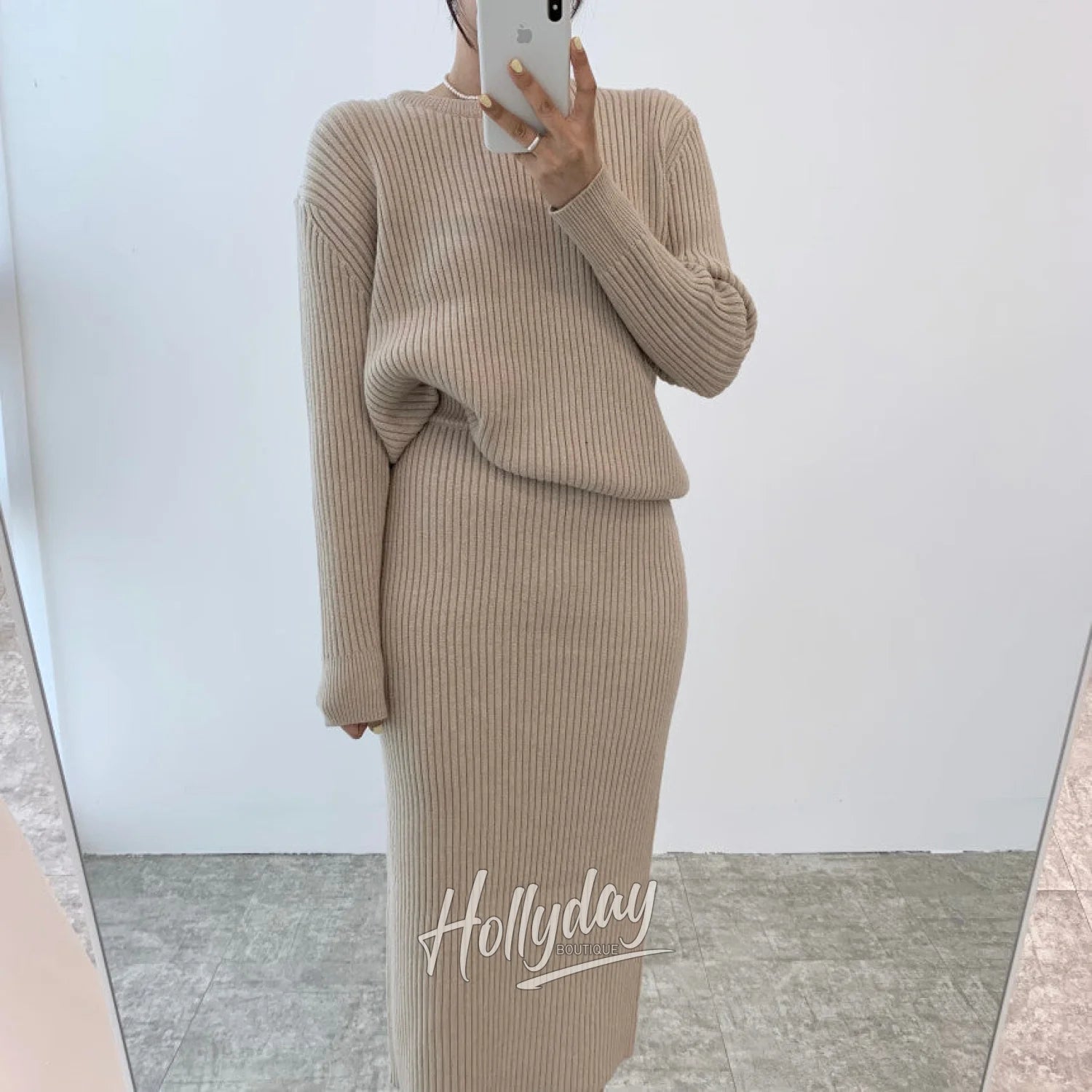 LaPose Fashion - Stansie Knit Skirt Set - Autumn Clothes, Casual Sets, Clothing, Fall Clothes, Knitted Dresses, Knitted Sets, Knitted Skirts, 