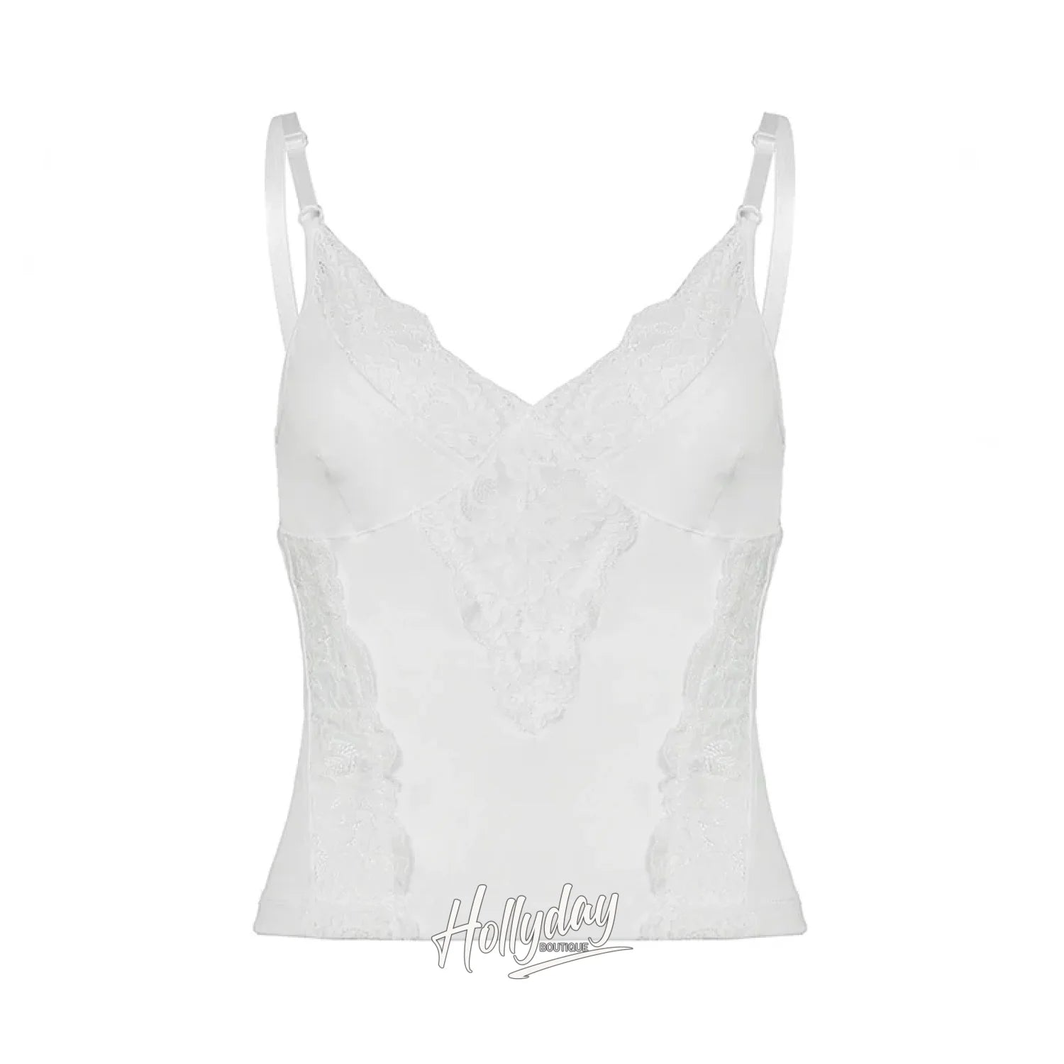 Willow Lace V-Neck Vest White / S