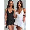 LaPose Fashion - Jenica Satin Mini Dress - A-Line Dresses, Birthday Dresses, Clothing, Club Dresses, Dresses, Elegant Clothes, Mini Dresses, Pa